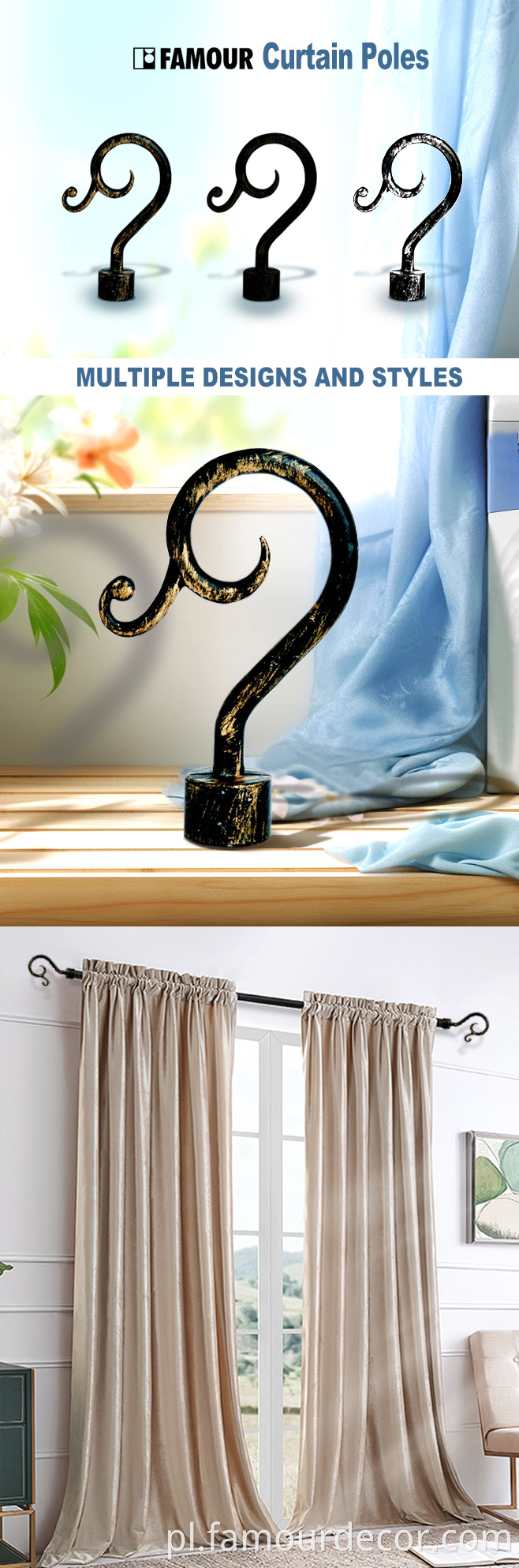 Curtain rods exported to Europe and America